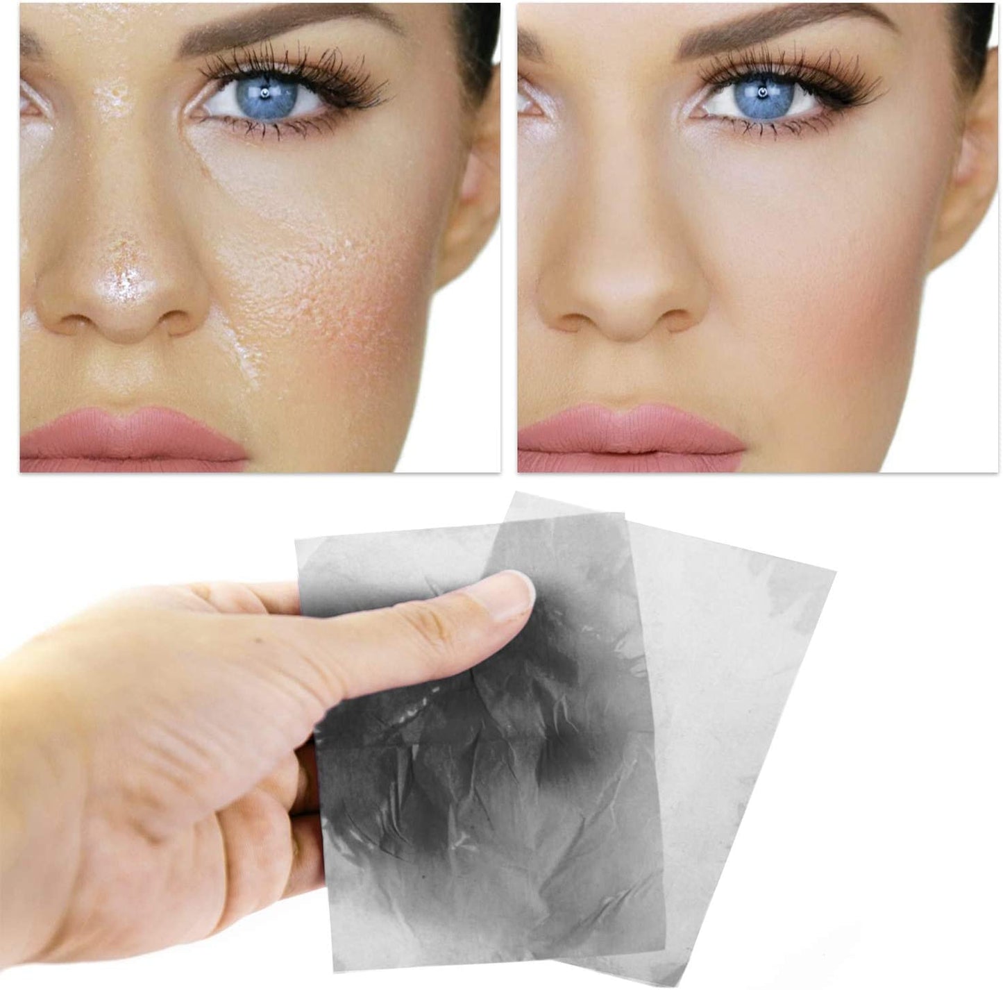 TM Oil Blotting Sheets for Face Natural Bamboo Charcoal Paper Oily Skin Absorbing Tissues Beauty Blotters Remove Excess Shine Organic Blot Papers Facial Make up & Care 1 Pack