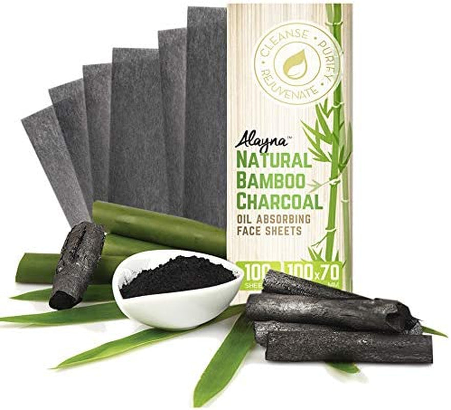 TM Oil Blotting Sheets for Face Natural Bamboo Charcoal Paper Oily Skin Absorbing Tissues Beauty Blotters Remove Excess Shine Organic Blot Papers Facial Make up & Care 1 Pack