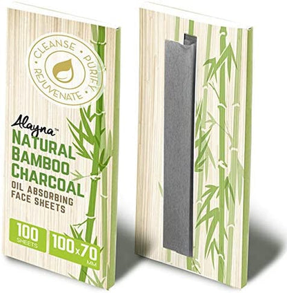 TM Oil Blotting Sheets for Face Natural Bamboo Charcoal Paper Oily Skin Absorbing Tissues Beauty Blotters Remove Excess Shine Organic Blot Papers Facial Make up & Care 1 Pack
